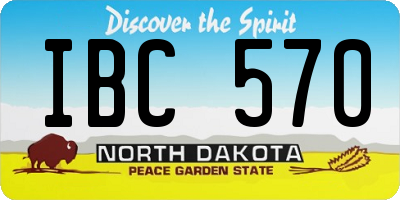 ND license plate IBC570