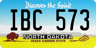 ND license plate IBC573