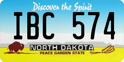 ND license plate IBC574