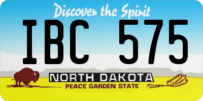 ND license plate IBC575