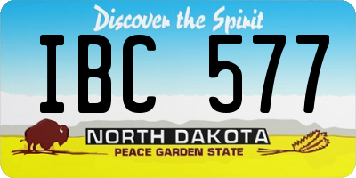 ND license plate IBC577