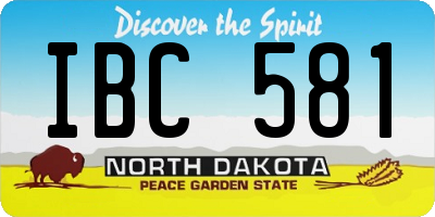 ND license plate IBC581