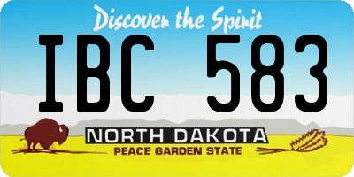 ND license plate IBC583