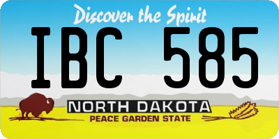 ND license plate IBC585