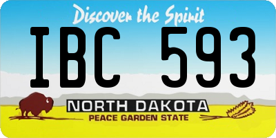 ND license plate IBC593