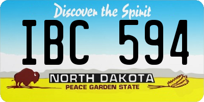 ND license plate IBC594