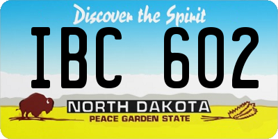 ND license plate IBC602
