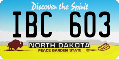 ND license plate IBC603