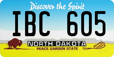 ND license plate IBC605