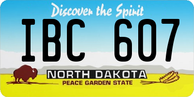 ND license plate IBC607