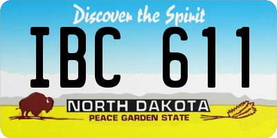 ND license plate IBC611