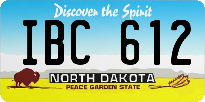 ND license plate IBC612