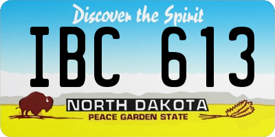 ND license plate IBC613