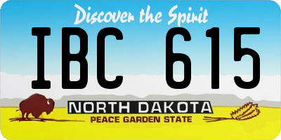 ND license plate IBC615