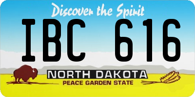 ND license plate IBC616