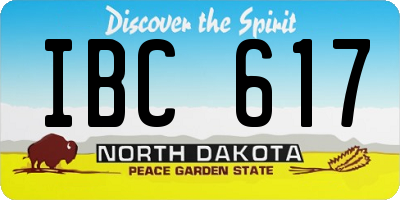 ND license plate IBC617