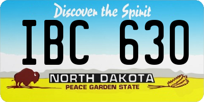 ND license plate IBC630