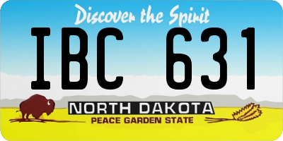 ND license plate IBC631