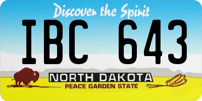 ND license plate IBC643