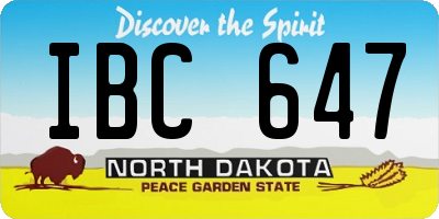 ND license plate IBC647