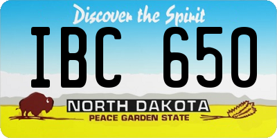 ND license plate IBC650
