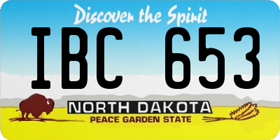 ND license plate IBC653