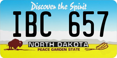 ND license plate IBC657