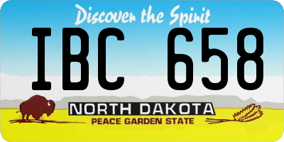 ND license plate IBC658