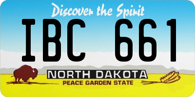 ND license plate IBC661