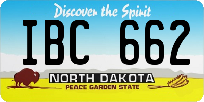 ND license plate IBC662