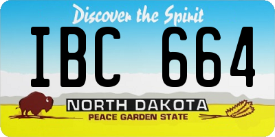 ND license plate IBC664