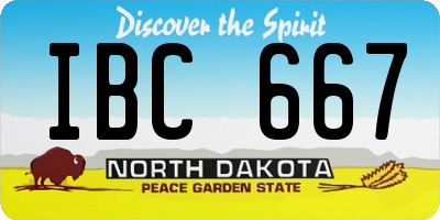 ND license plate IBC667