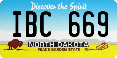 ND license plate IBC669