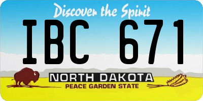 ND license plate IBC671