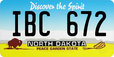 ND license plate IBC672