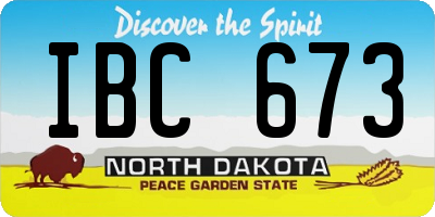 ND license plate IBC673