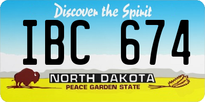 ND license plate IBC674