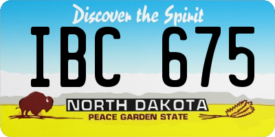 ND license plate IBC675