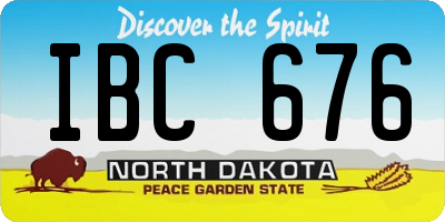 ND license plate IBC676