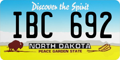 ND license plate IBC692