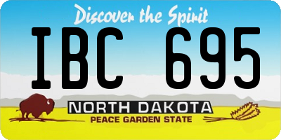 ND license plate IBC695