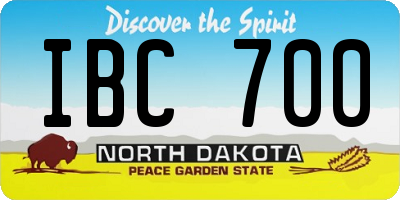 ND license plate IBC700
