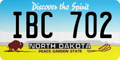 ND license plate IBC702