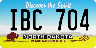 ND license plate IBC704