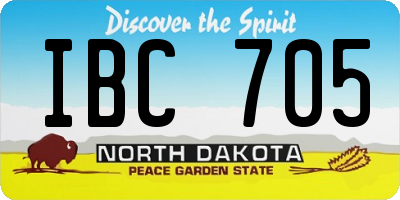 ND license plate IBC705
