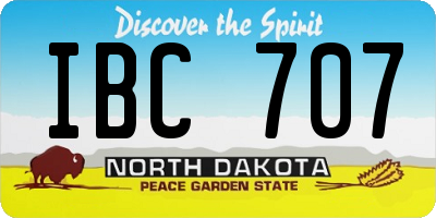 ND license plate IBC707