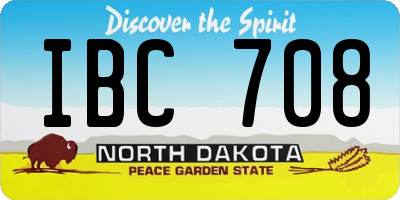 ND license plate IBC708