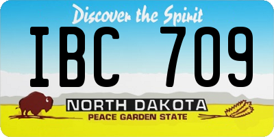 ND license plate IBC709