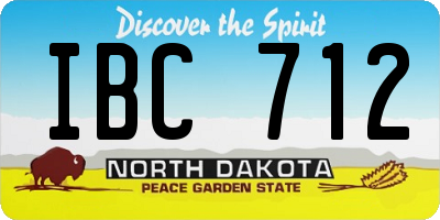 ND license plate IBC712