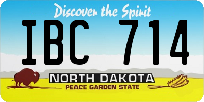 ND license plate IBC714